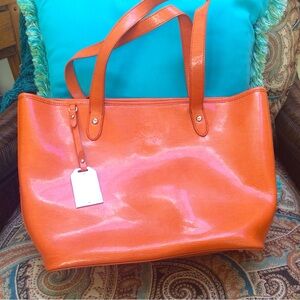 Ralph Lauren large orange handbag. EUC.
